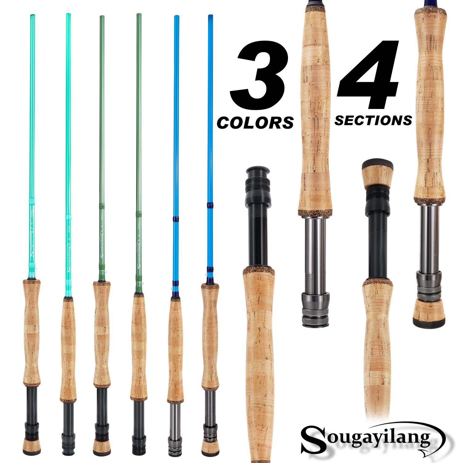 Caña Mosca 9ft Cian Metálico