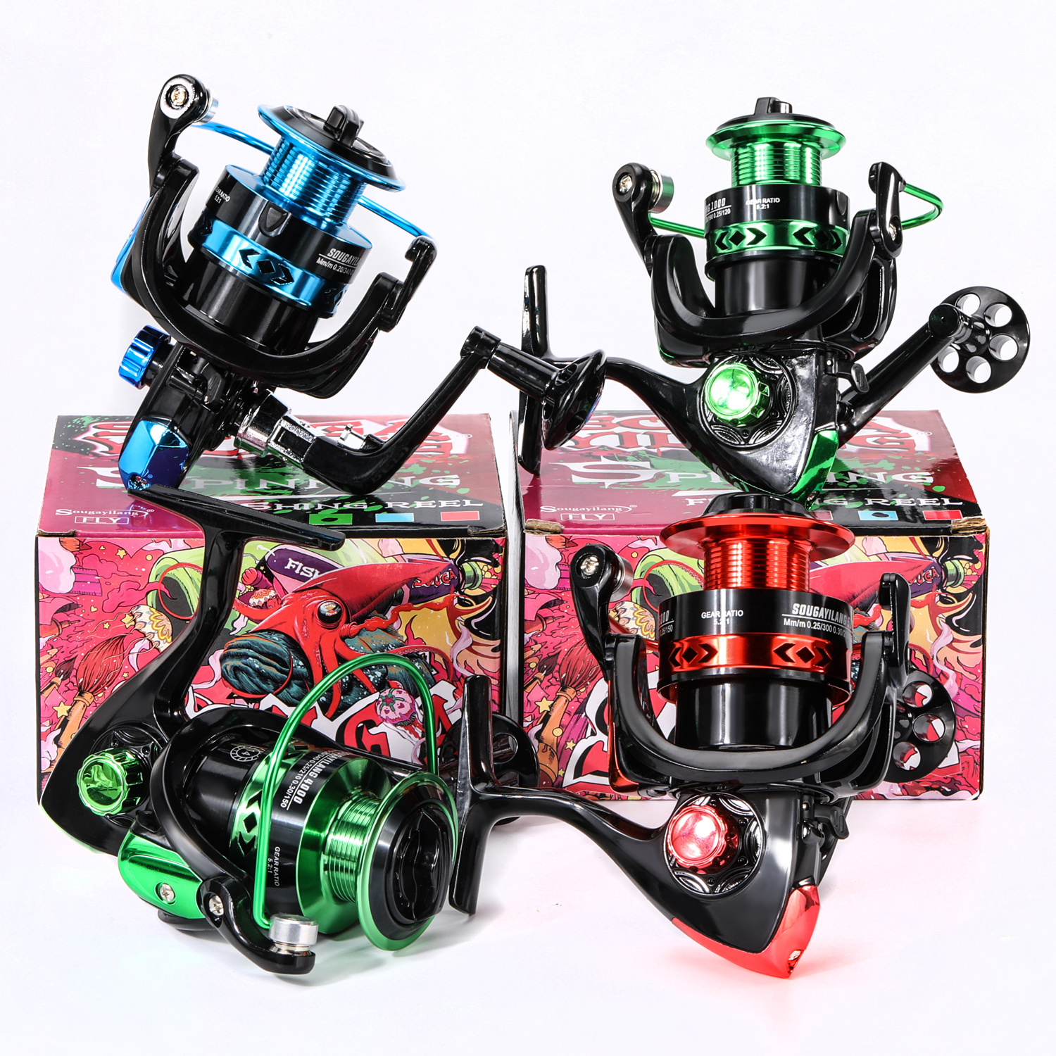 Carrete Spinning Verde FLY 2000